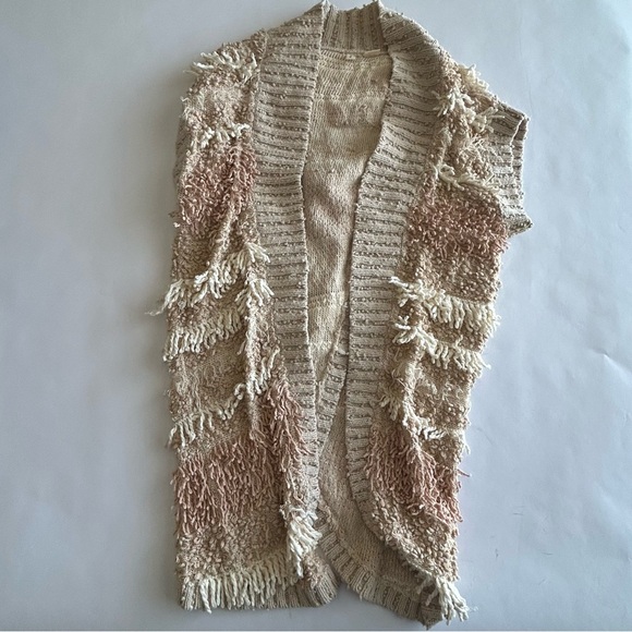 Anthropologie Moth Quinta Fringe Sweater Vest Oversized Size XS / S… - Picture 4 of 8